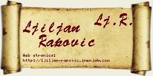 Ljiljan Rapović vizit kartica